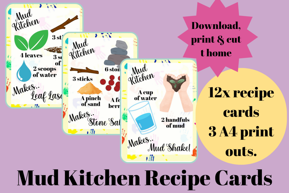 Mud Kitchen Recipe Cards