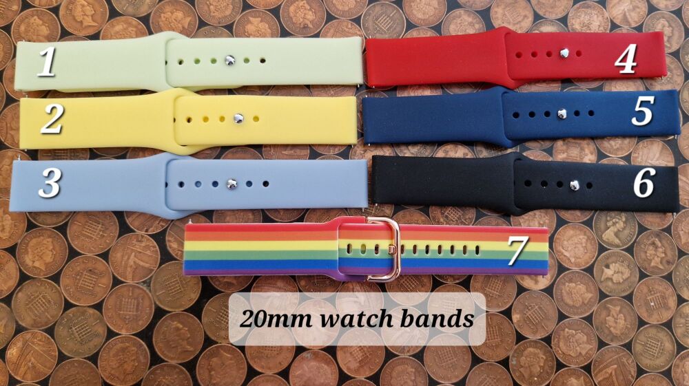 20mm generic bands - suitable for some Samsung/Garmin etc - CHECK SIZE