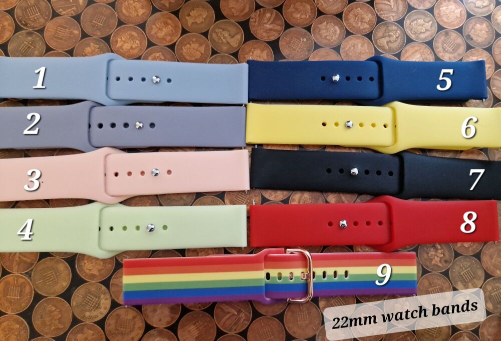 22mm generic bands - suitable for some Huawei/samsung/Garmin etc - CHECK SIZE