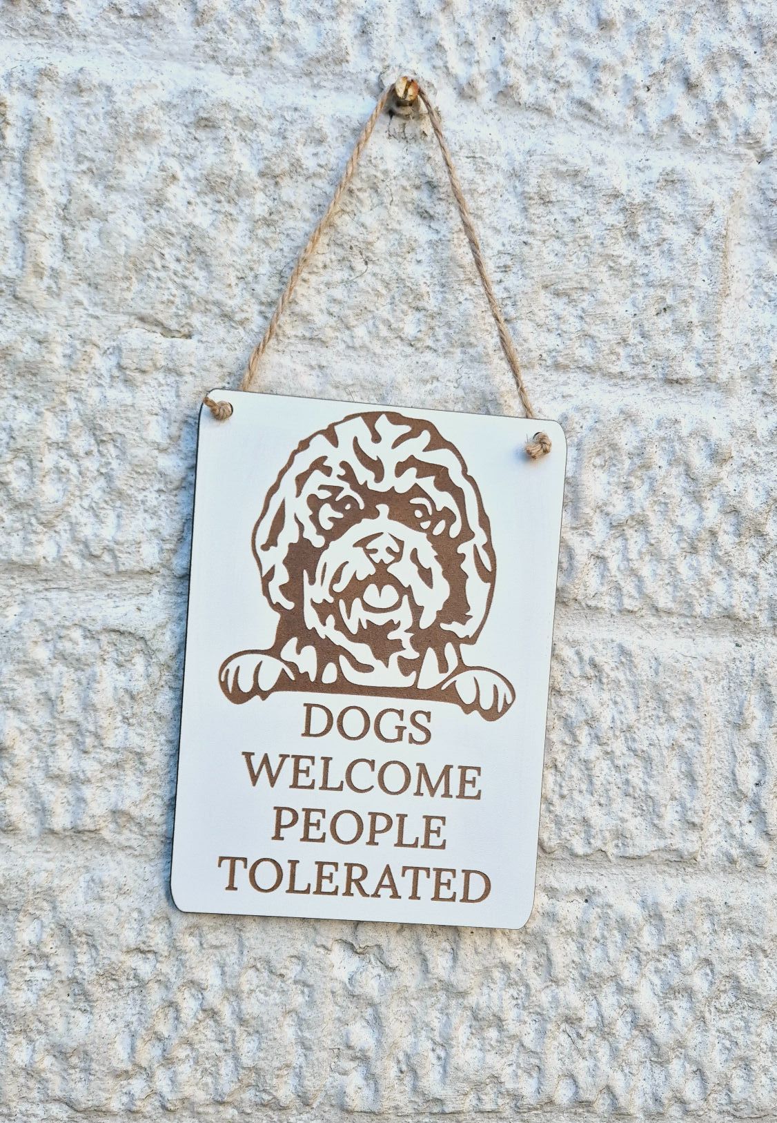 Dogs Welcome Humans Tolerated Sign (choose your breed) **OFFER**