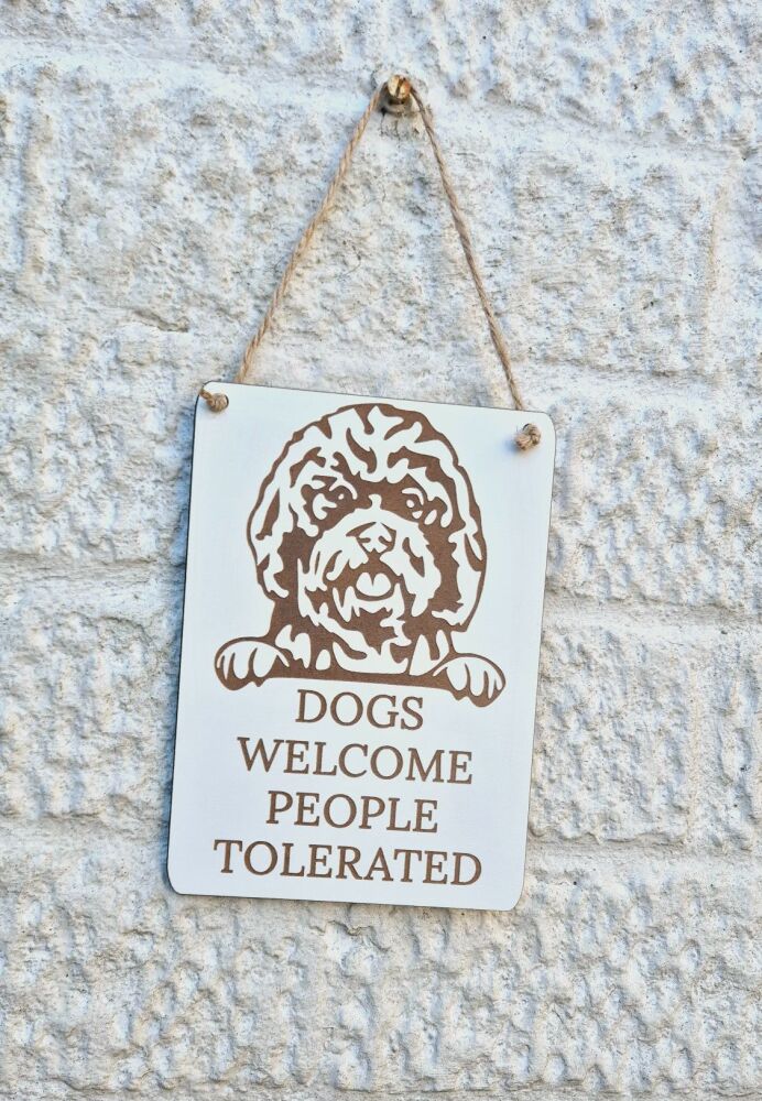 Dogs Welcome Humans Tolerated Sign (choose your breed) **OFFER**