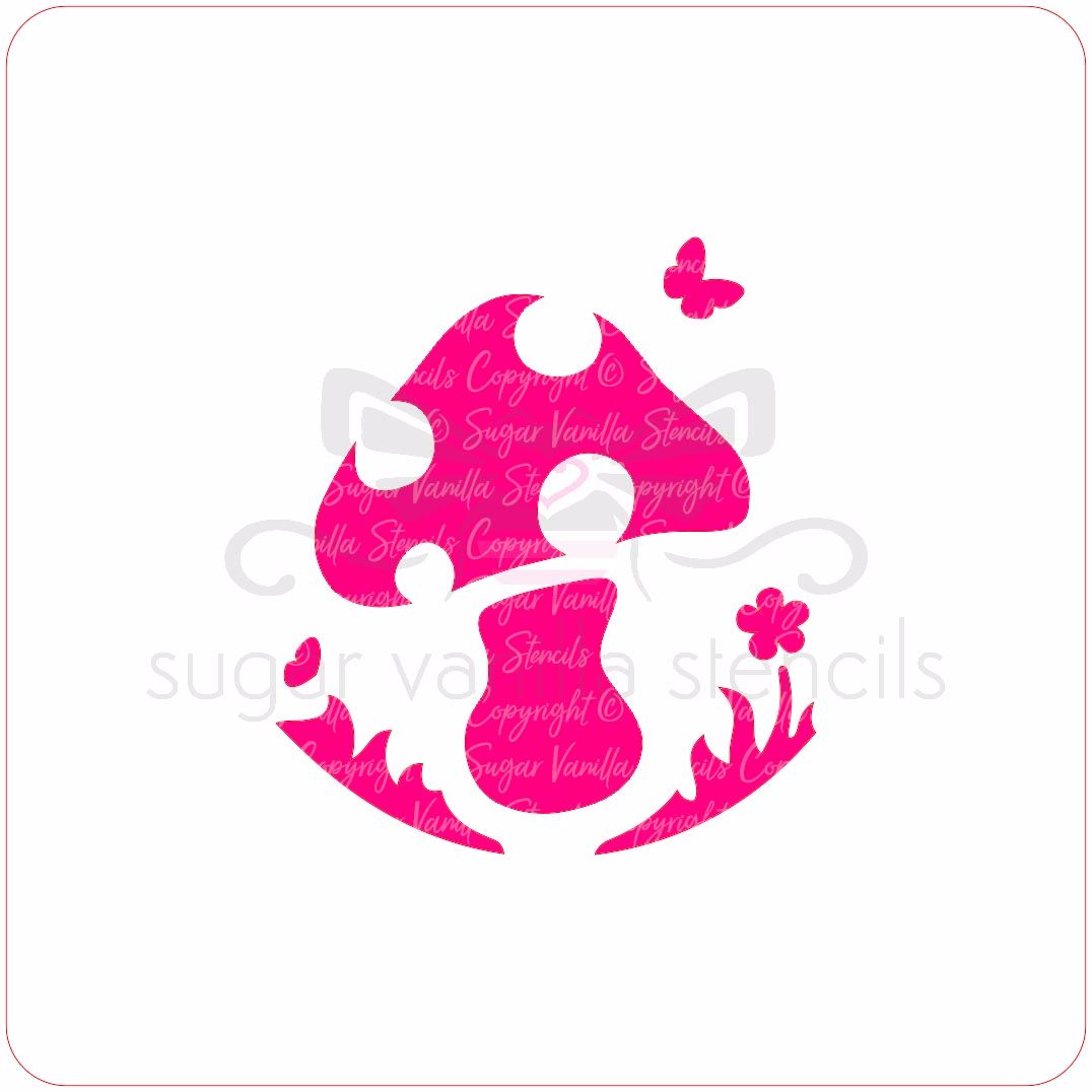 Mushroom Cupcake Stencil 