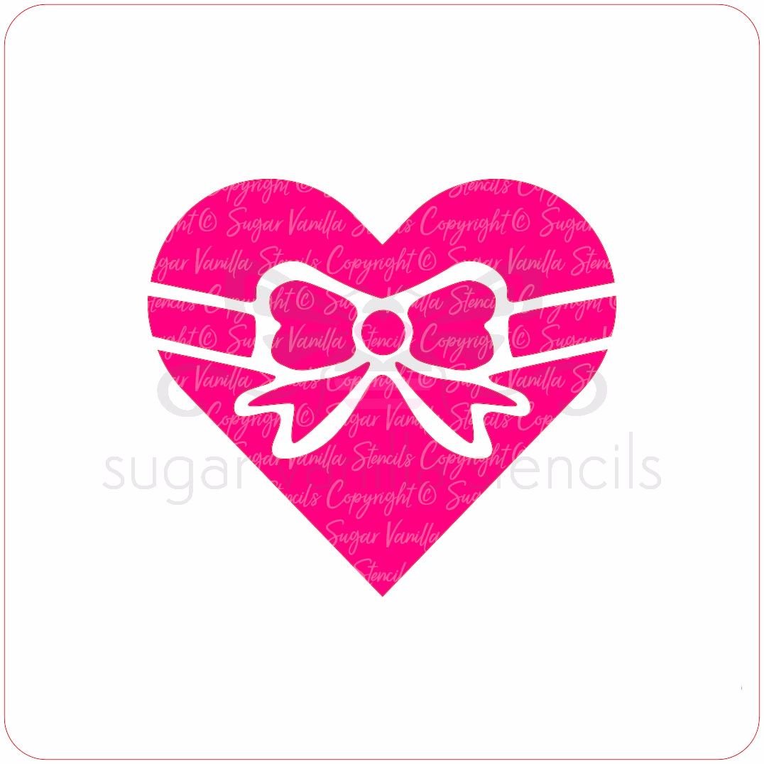 Heart Bow Cupcake Stencil