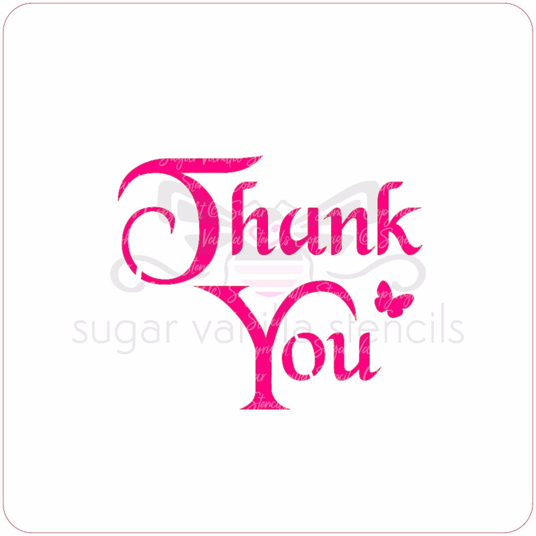 Thank You Stencil with Butterfly Cupcake Stencil