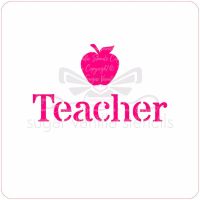 Teacher Cupcake Stencil (with apple)