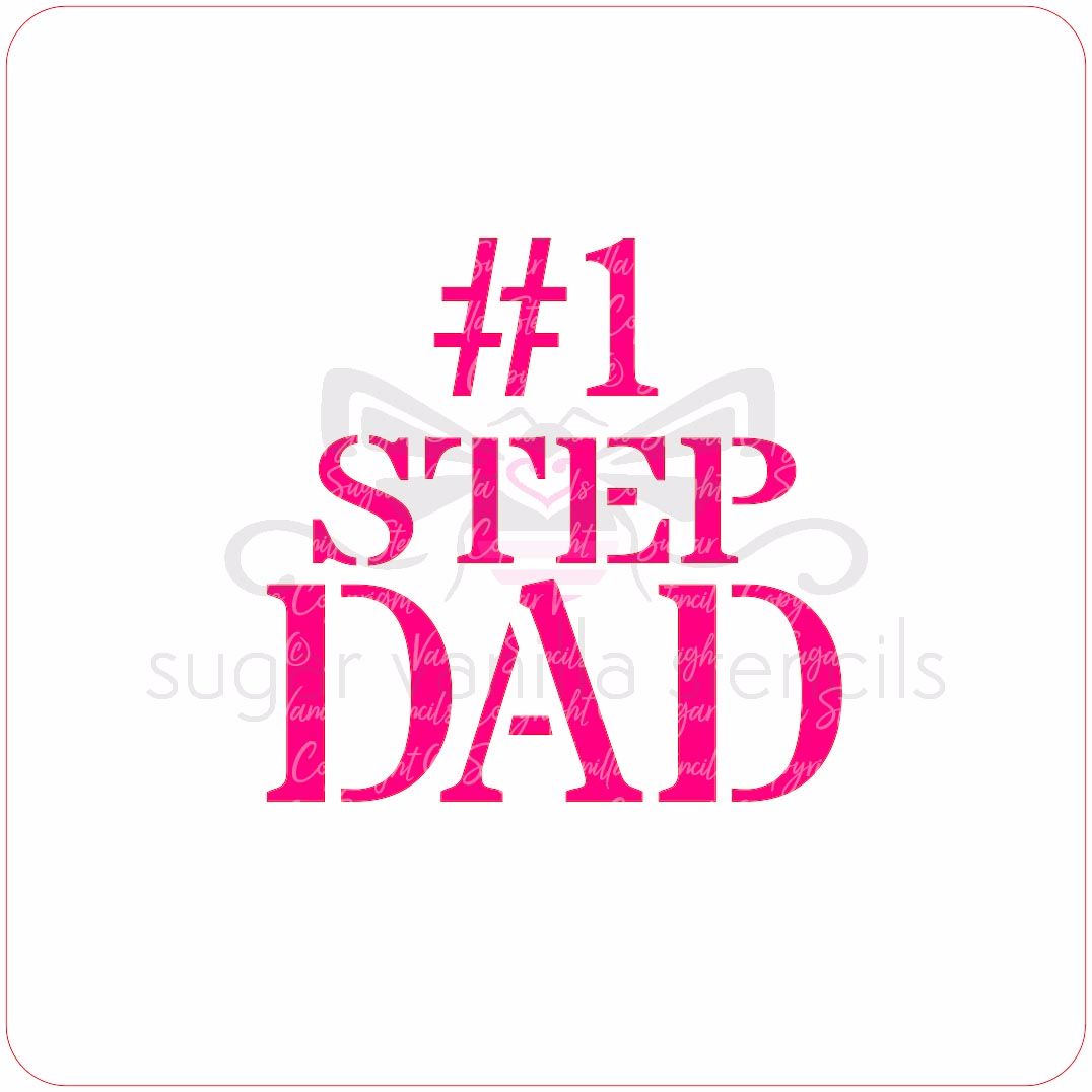 No. 1 Step Dad Cupcake Stencil