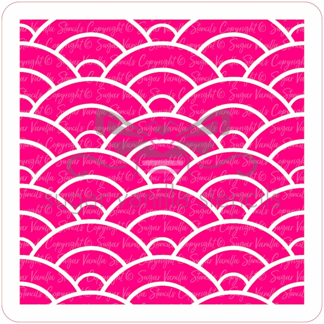 Japanese Wave Pattern Cupcake Stencil