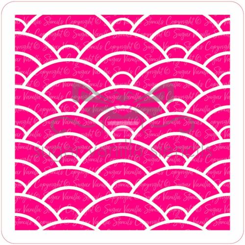 Japanese Wave Pattern Cupcake Stencil