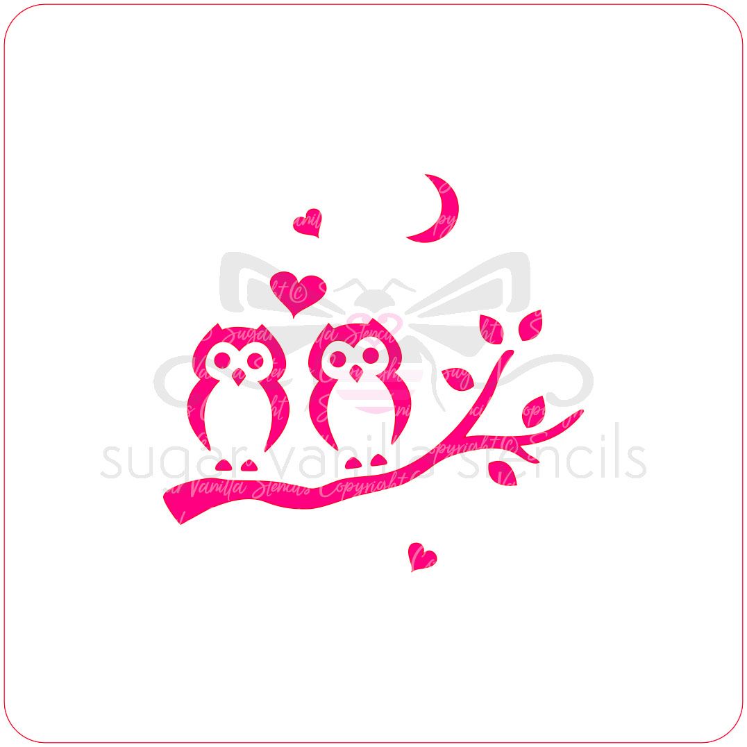 Loving Owls Cupcake Stencil