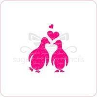 Penguin Kiss Cupcake Stencil