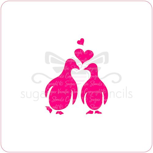 Penguin Kiss Cupcake Stencil