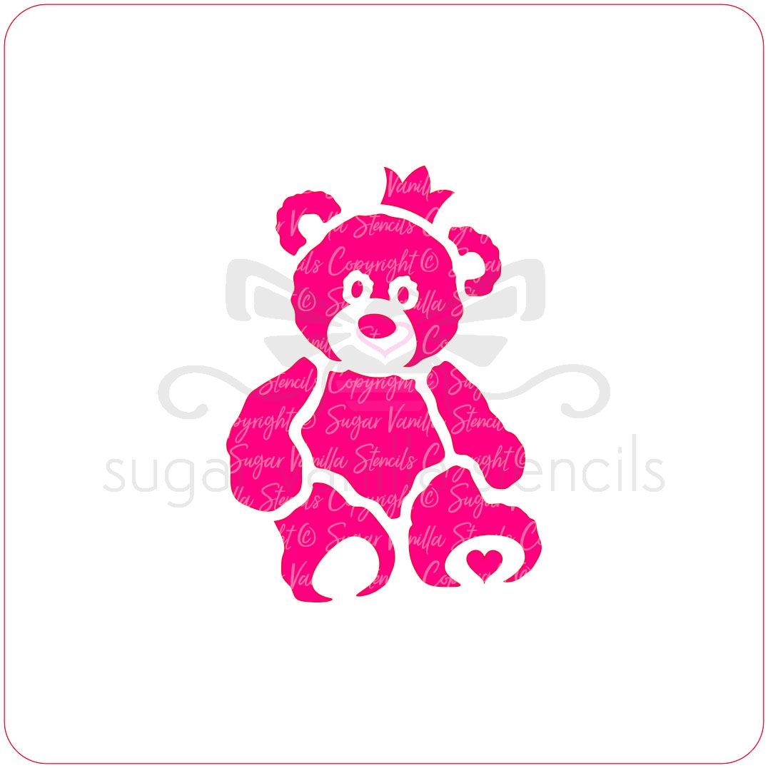 Baby Teddy Bear Cupcake Stencil
