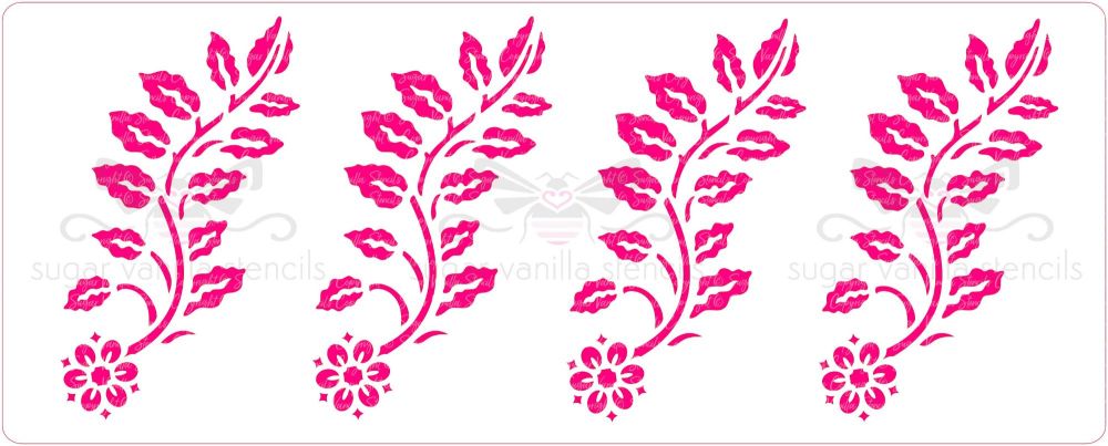 Charming Floral Cake Side Stencil