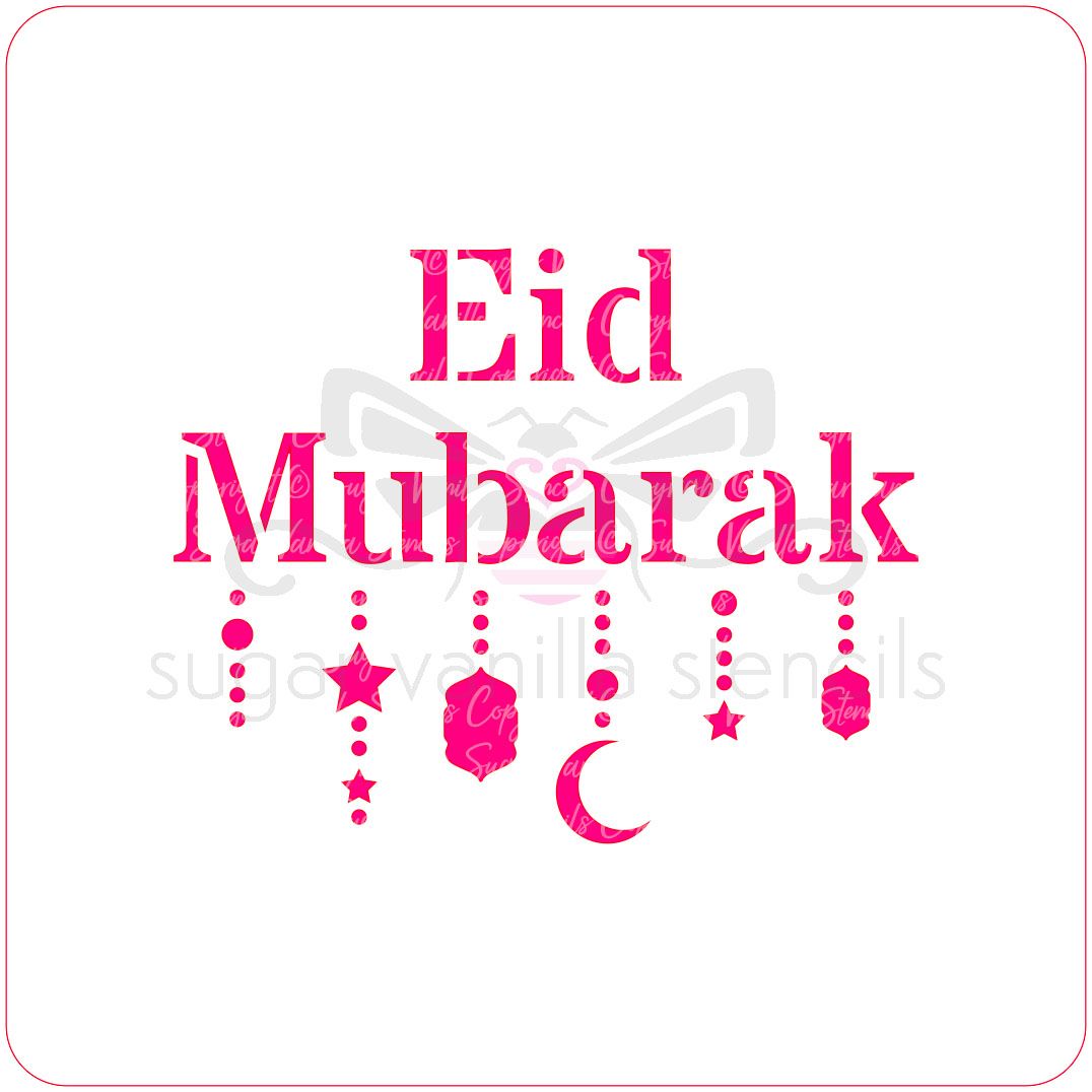 Eid Mubarak Cupcake Stencil 