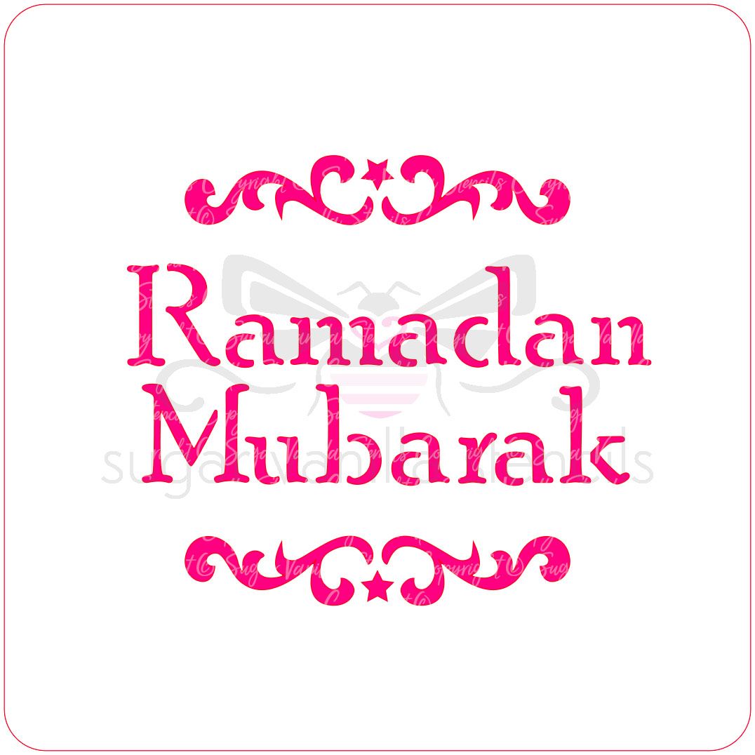 Ramadan Mubarak Cupcake Stencil (scrolls)