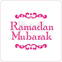 Ramadan Mubarak Cupcake Stencil (Scrolls)