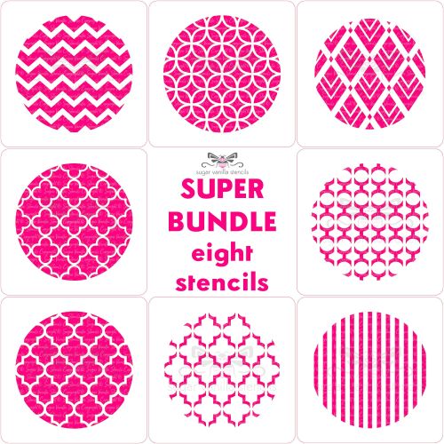 Pattern Cupcake Stencils Super Bundle