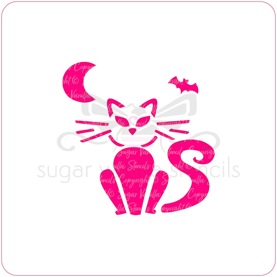 Halloween Cat Cupcake Stencil