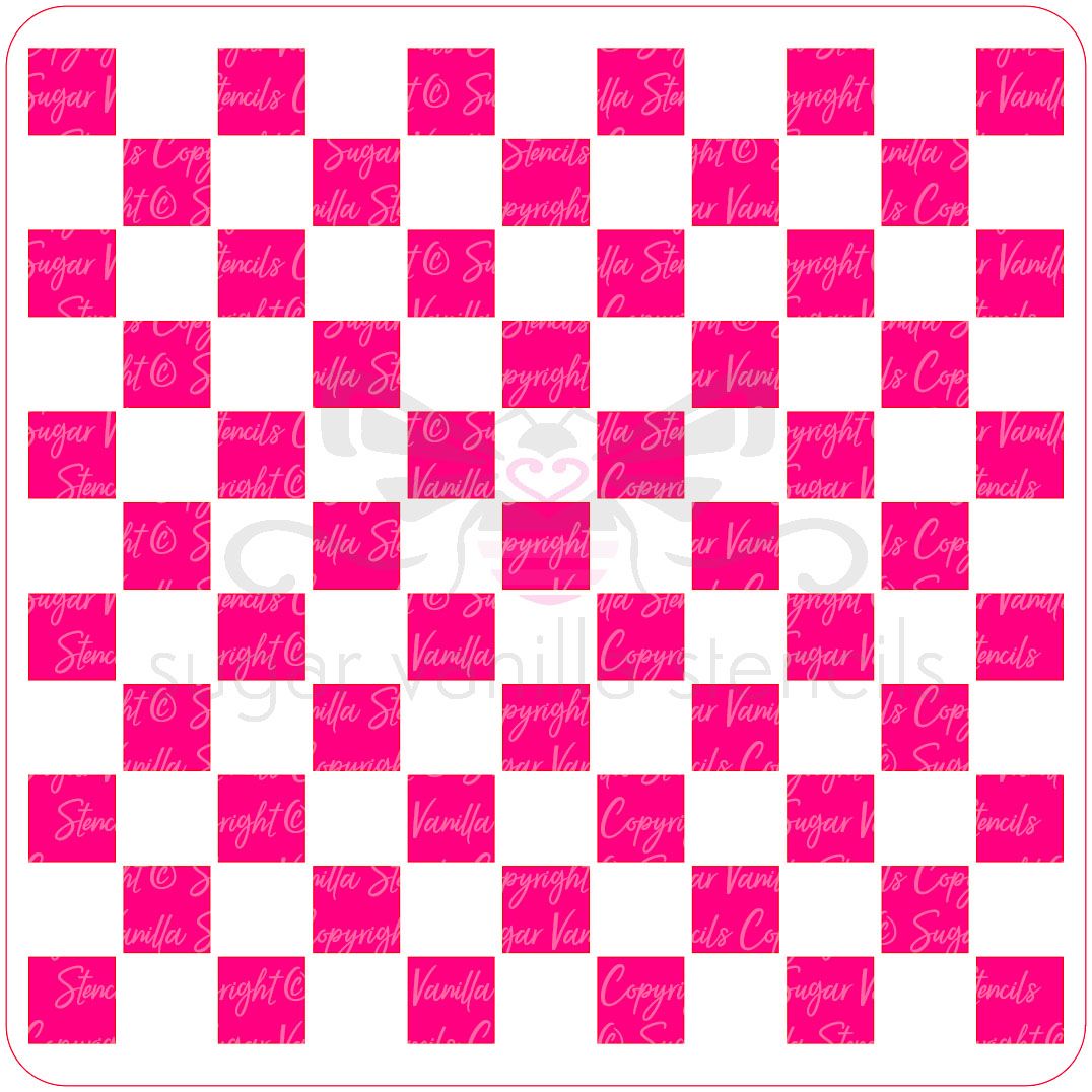 Checkerboard Squares (Medium) Cupcake Stencil 