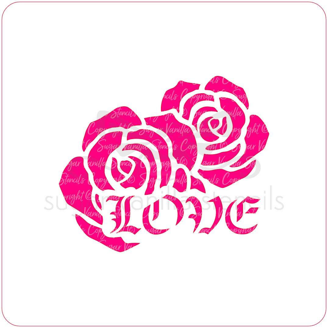 Gothic Rose Love Cupcake Stencil