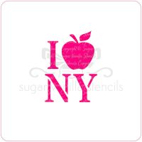 I Love New York Cupcake Stencil