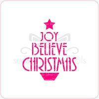 Believe Christmas Tree Cupcake Stencil