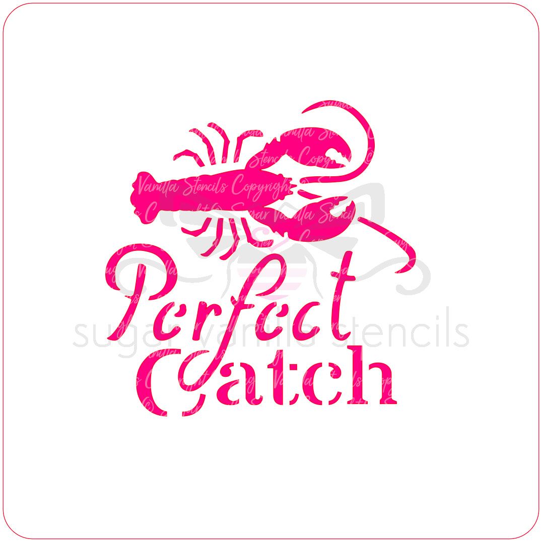 Perfect Catch Cupcake Stencil