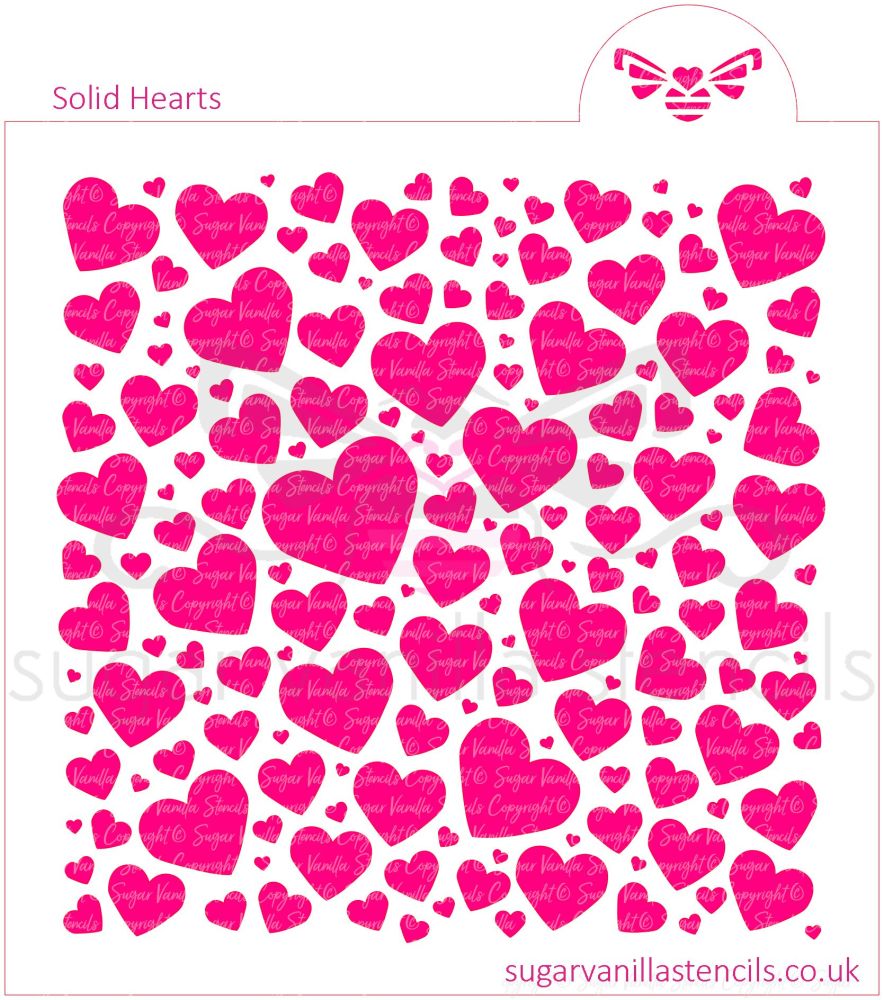 Solid Hearts Cookie Stencil