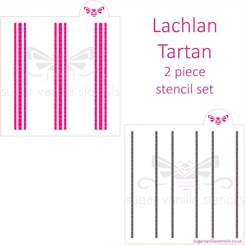 Lachlan Tartan Plaid Cookie Stencil Set (2 piece)