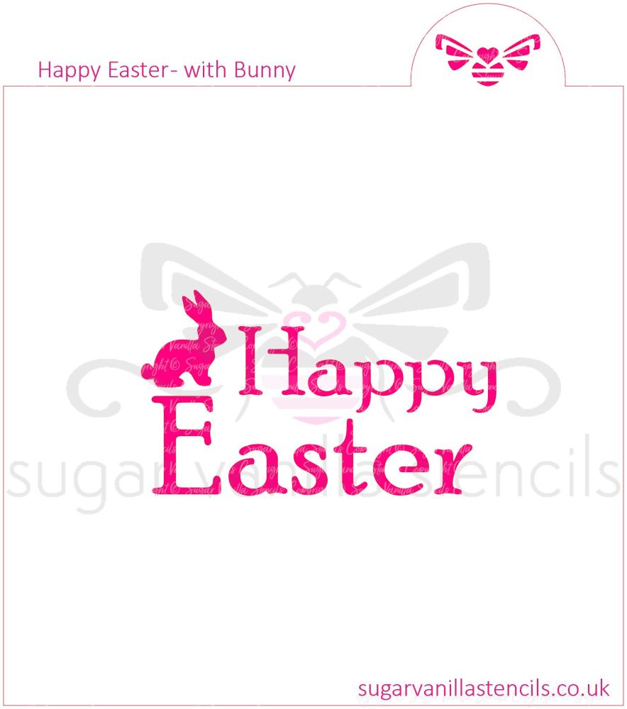 Happy Easter Cookie Stencil (little bunny)