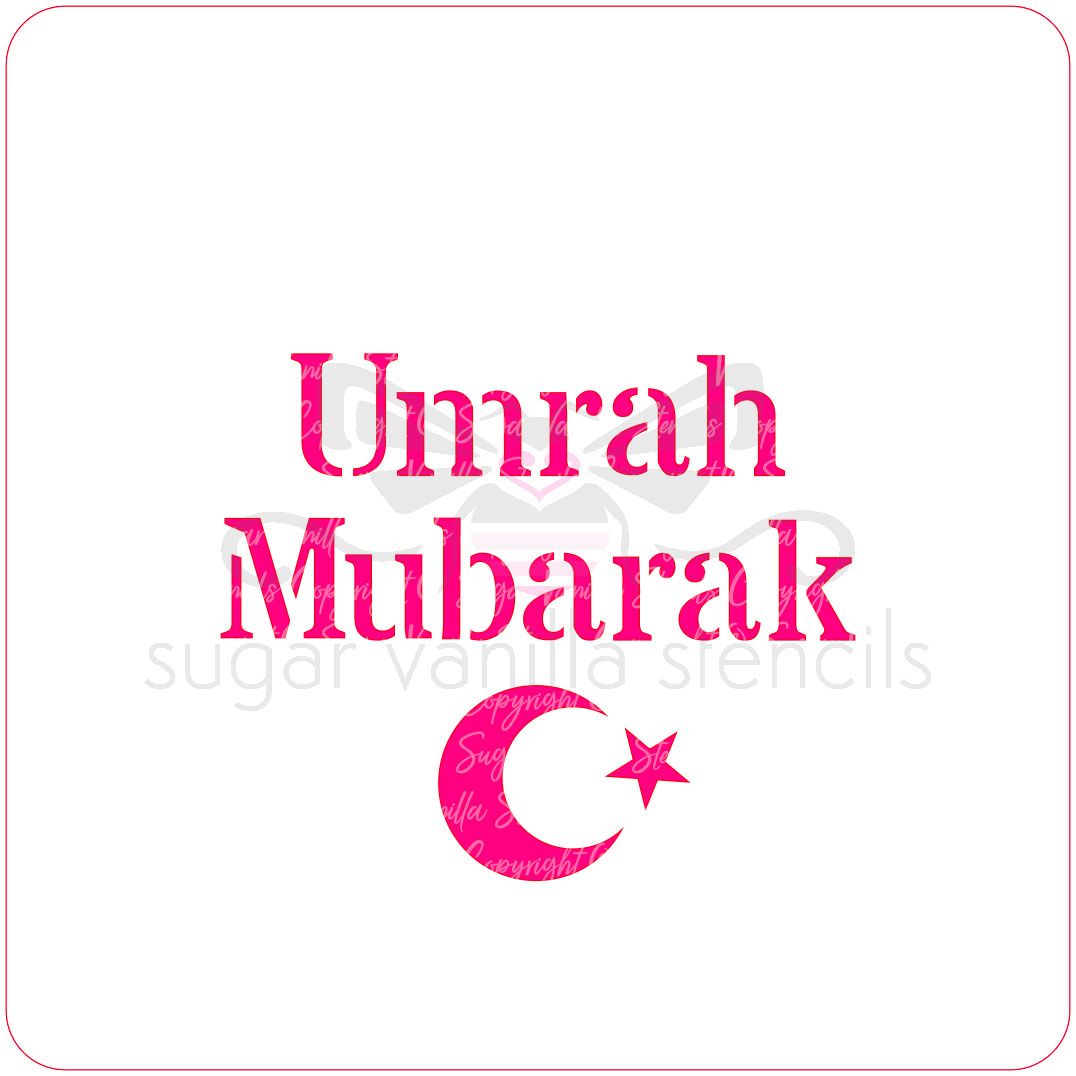 Umrah Mubarak Cupcake Stencil (Crescent)