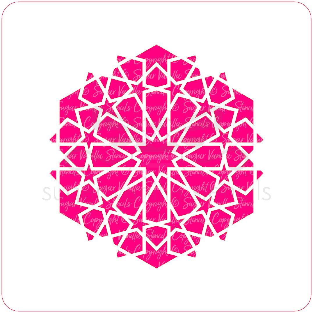 Arabic Geometric Pattern Cupcake Stencil 