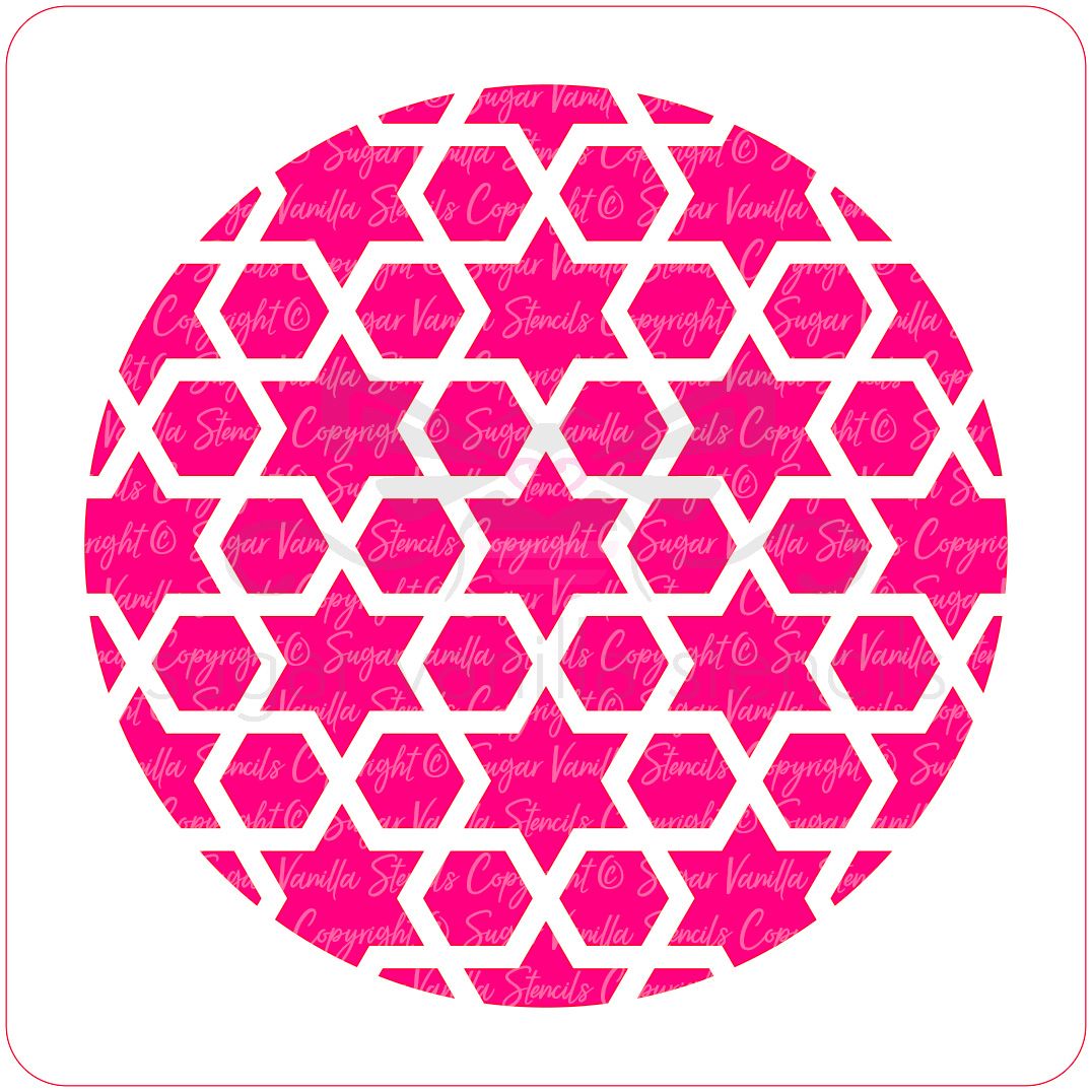 Arabic Geometric Pattern Cupcake Stencil (Star & Hexagon)