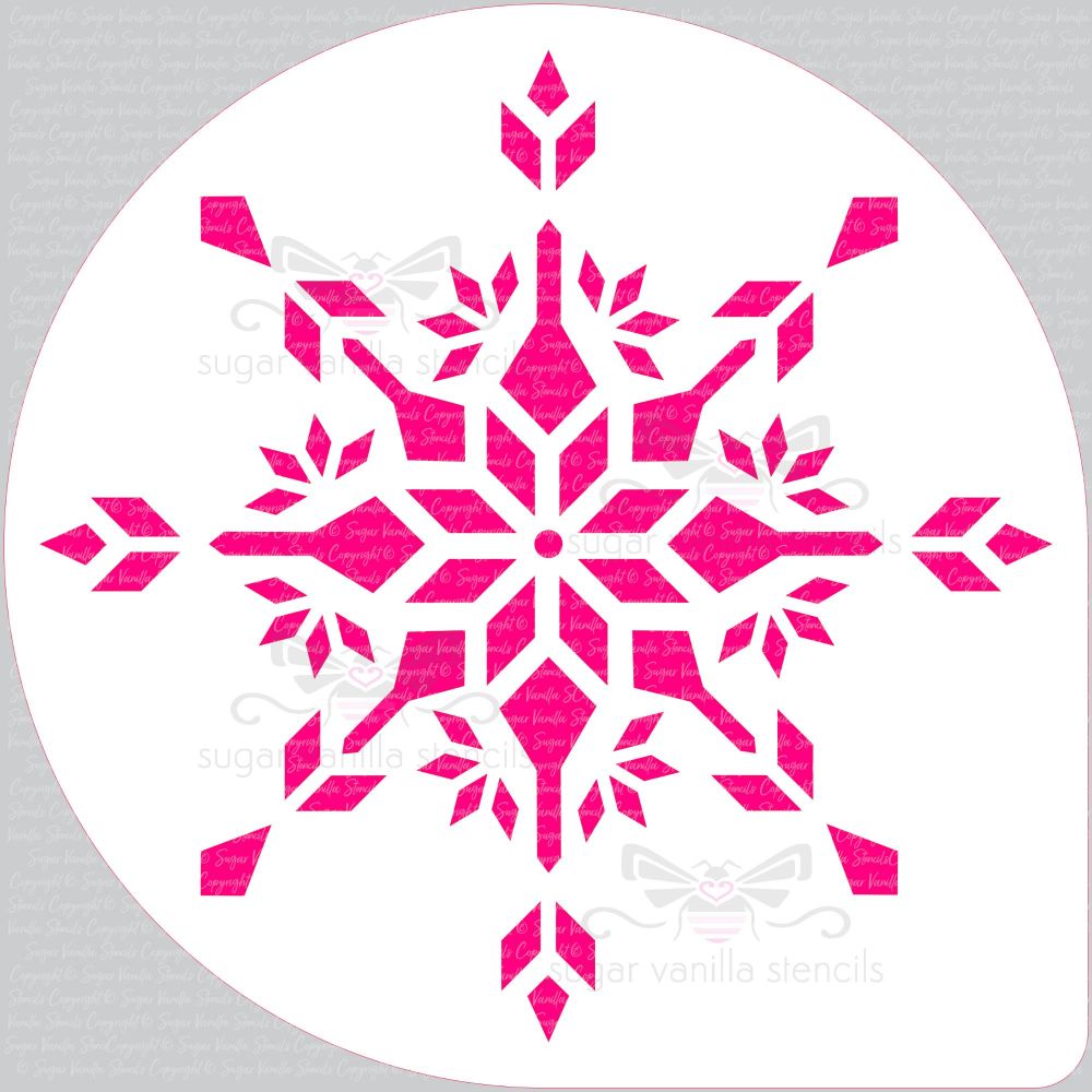 Snowflake - Crystal -  Cake Top Stencil (8" large)