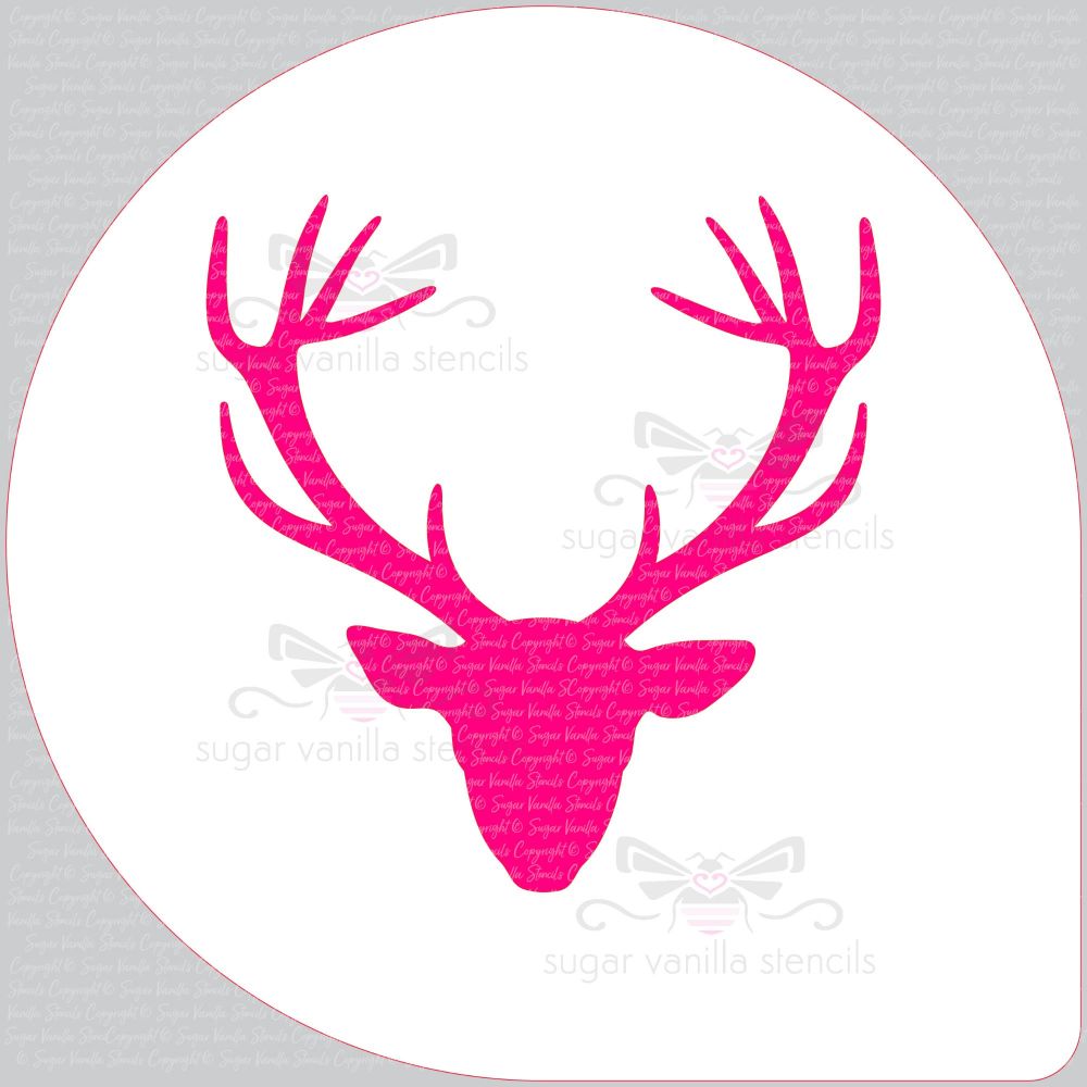 Stag Head Cake Top Stencil (8" large)