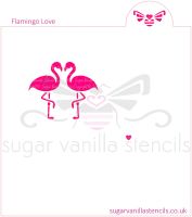 Flamingo Love Cookie Stencil