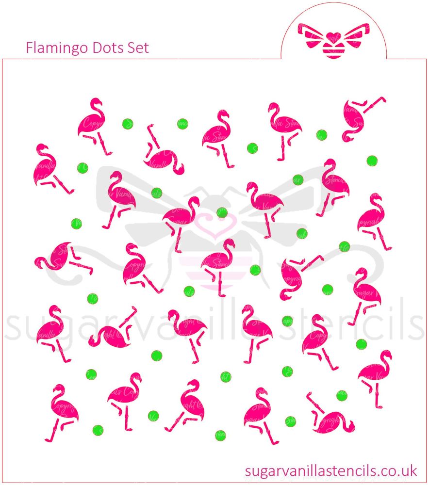 Flamingo Dot Cookie Stencil Set
