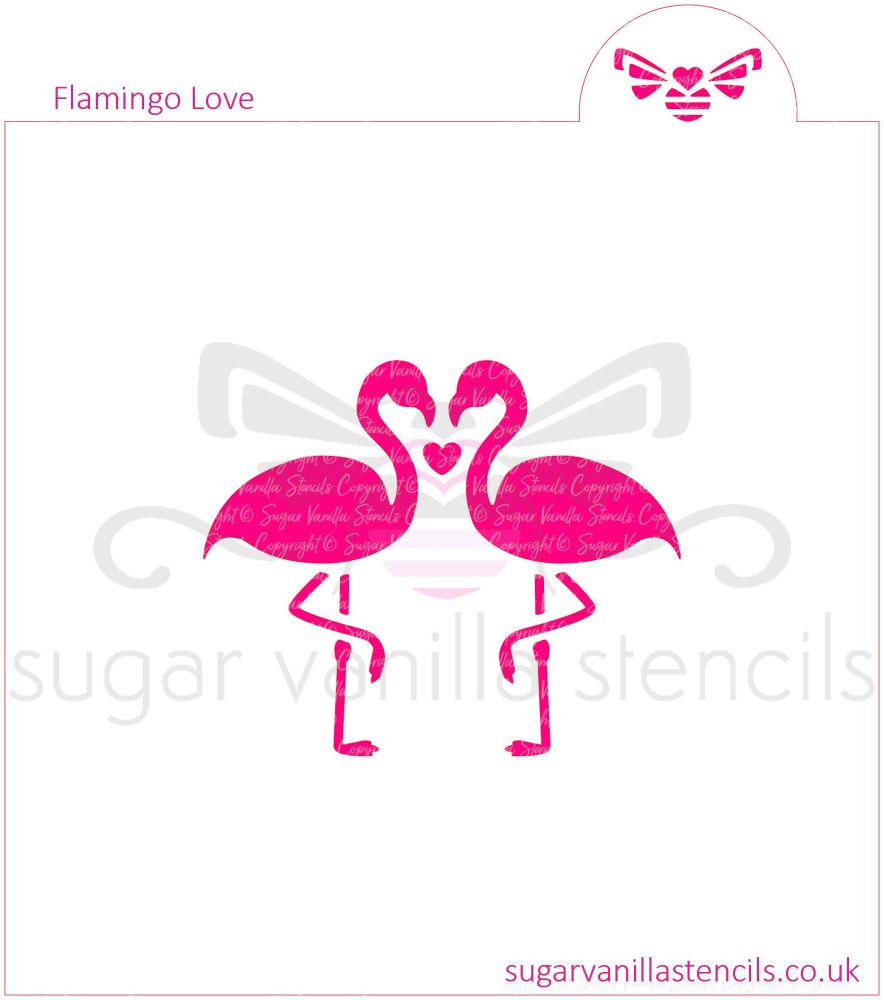 Flamingo Love Cookie Stencil (2.5" high)