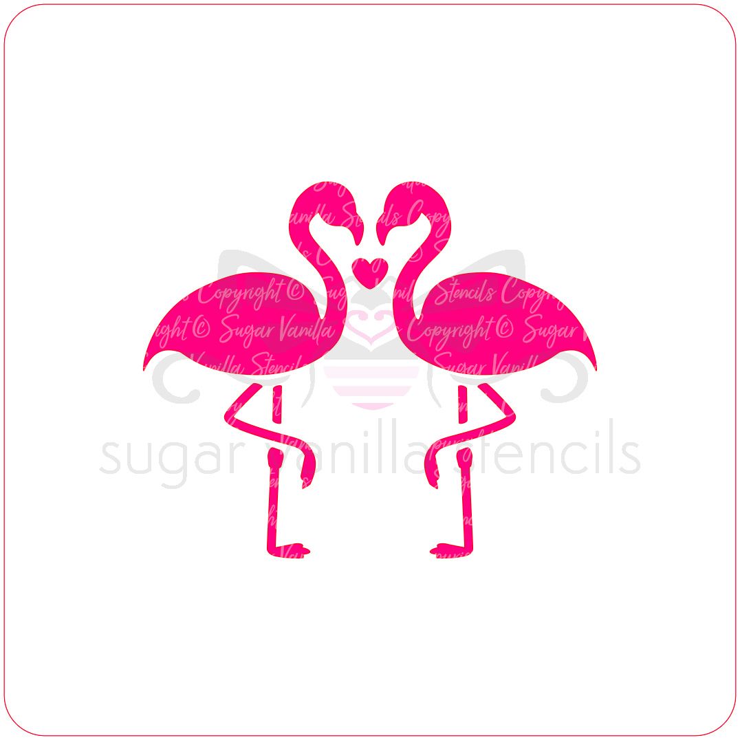 Flamingo Love Cupcake Stencil