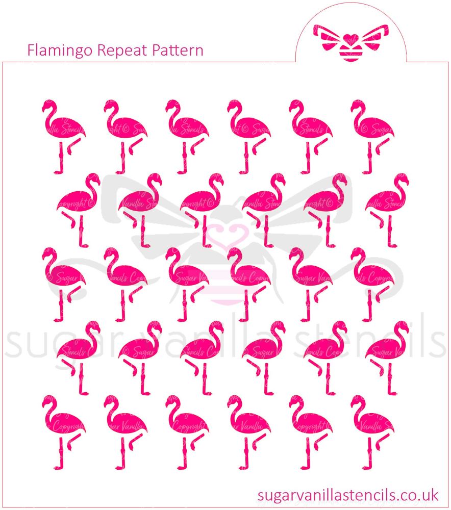 Flamingo Repeat Pattern Cookie Stencil