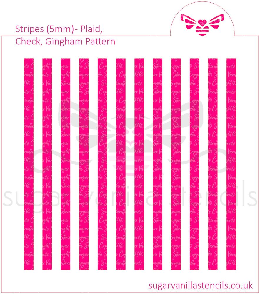 Stripes Cookie Stencil - Plaid / Check / Gingham (5mm)