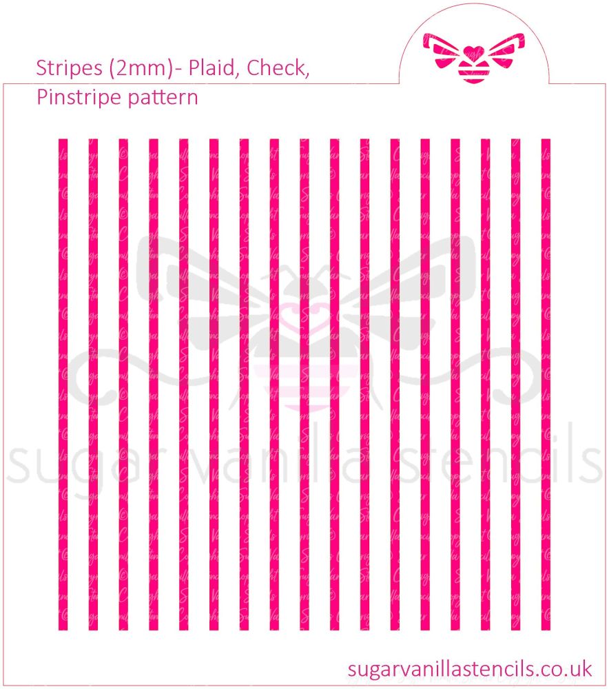 Stripes Cookie Stencil - Plaid / Check / Pinstripe (2mm)