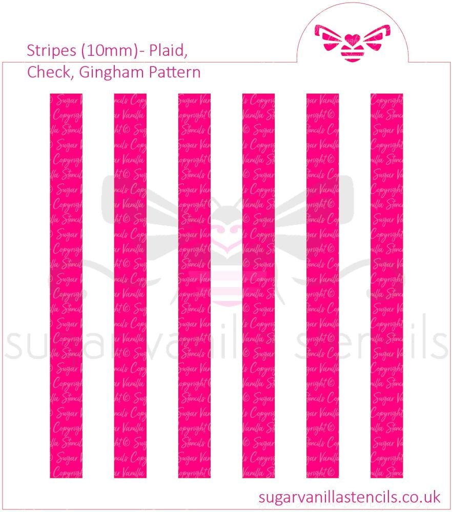 Stripes Cookie Stencil - Plaid / Check / Gingham (10mm)