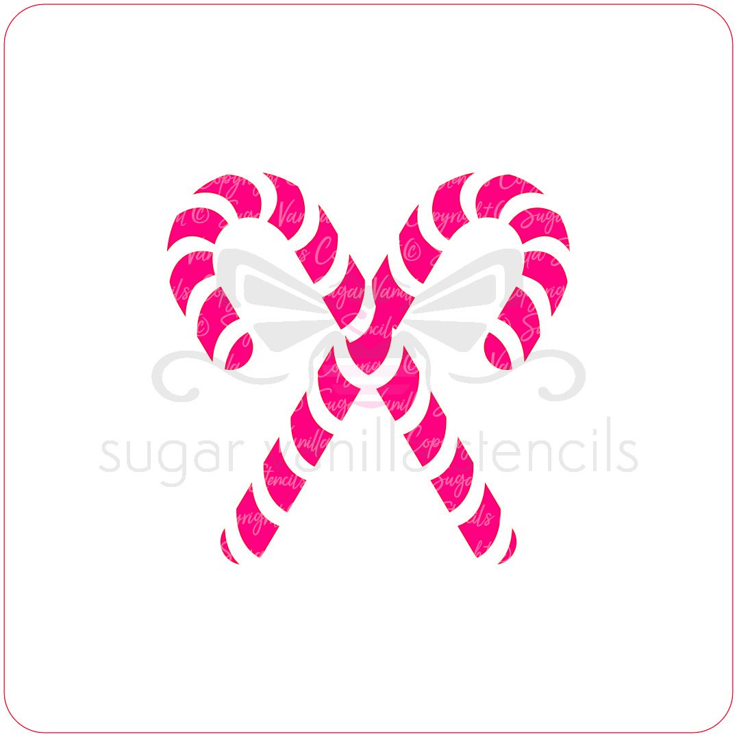 Candy Canes Cupcake Stencil