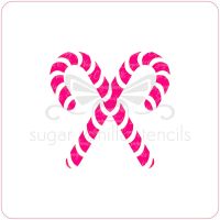 Candy Canes Cupcake Stencil
