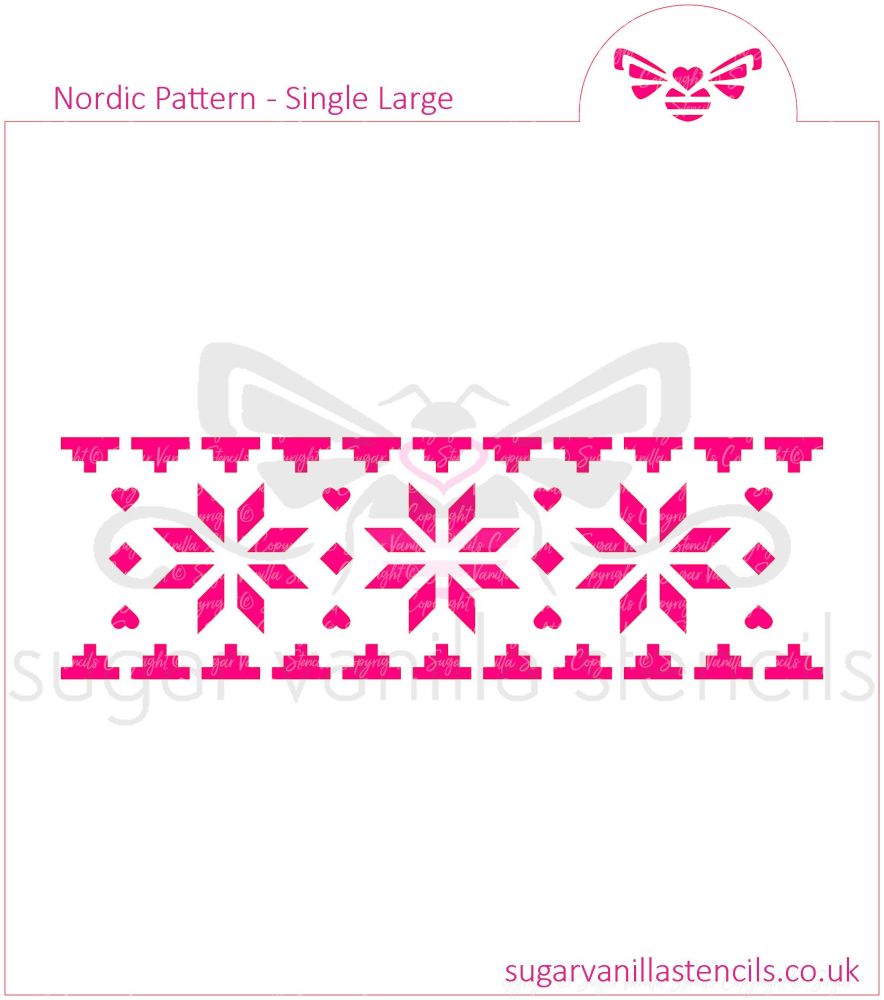 Nordic Pattern Cookie Stencil (Single Row / Large)