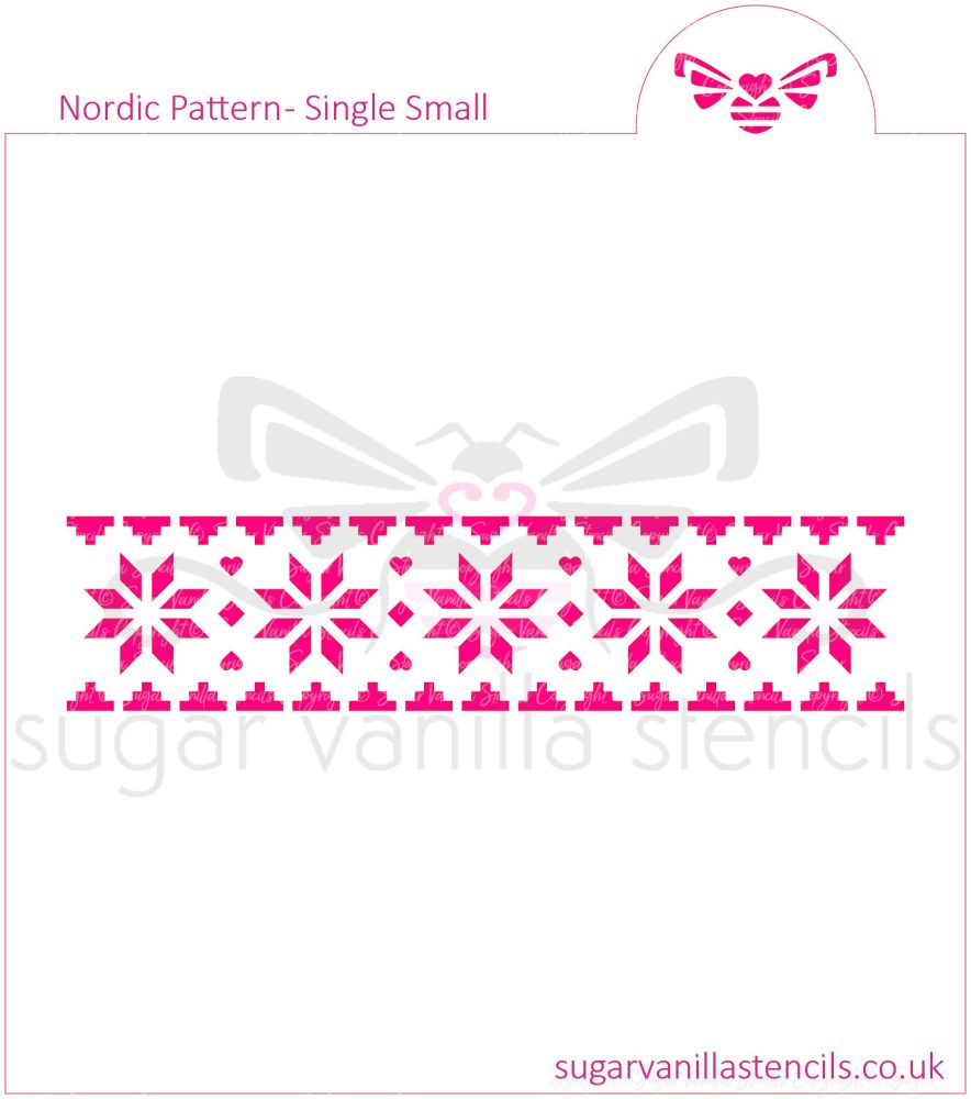 Nordic Pattern Cookie Stencil (Single Row / Small)