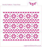 Nordic Pattern Cookie Stencil (Triple Row)