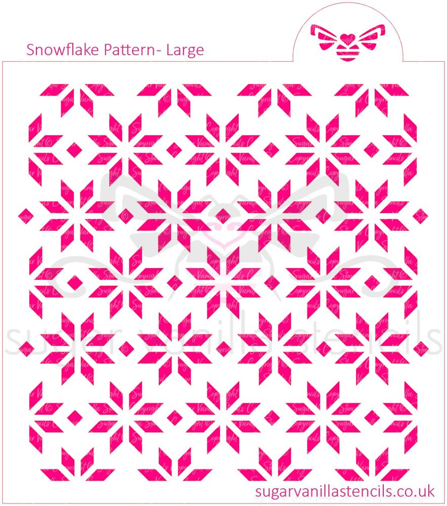 Snowflake Pattern Cookie Stencil - Large