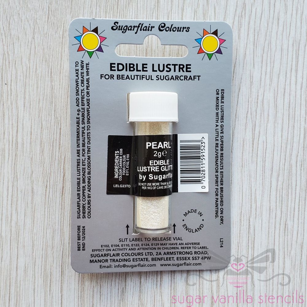 Edible Lustre Glitter - PEARL - Sugarflair